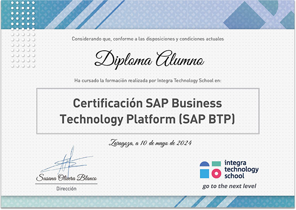 Diploma Certificación SAP BTP